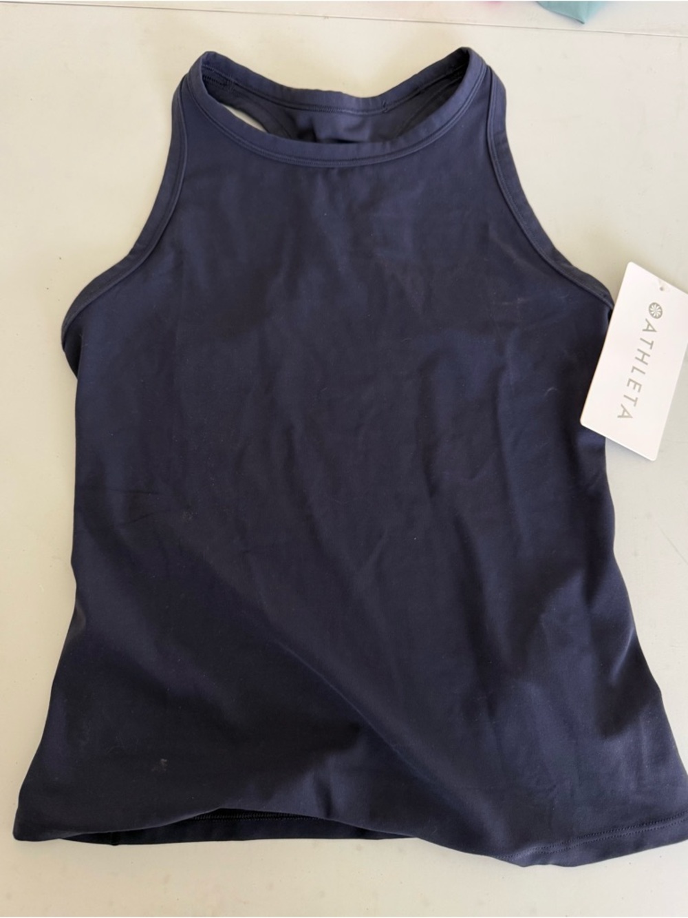 Athleta Navy Racerback Tank with Tag XS